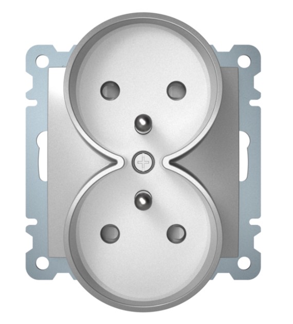 HAGER BERKER B.KWADRAT ALUMINIUM gn 2-kr z/u moduł
