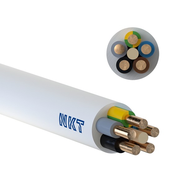 NKT przewód YDYżo 450/750V 5x10 biały METRY