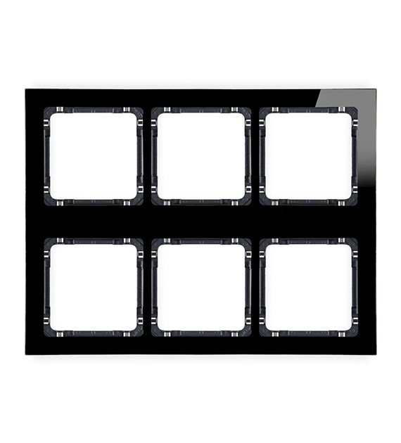KARLIK DECO CZARNY/CZARNY 12-12-DRSM-3x2 ramka x6