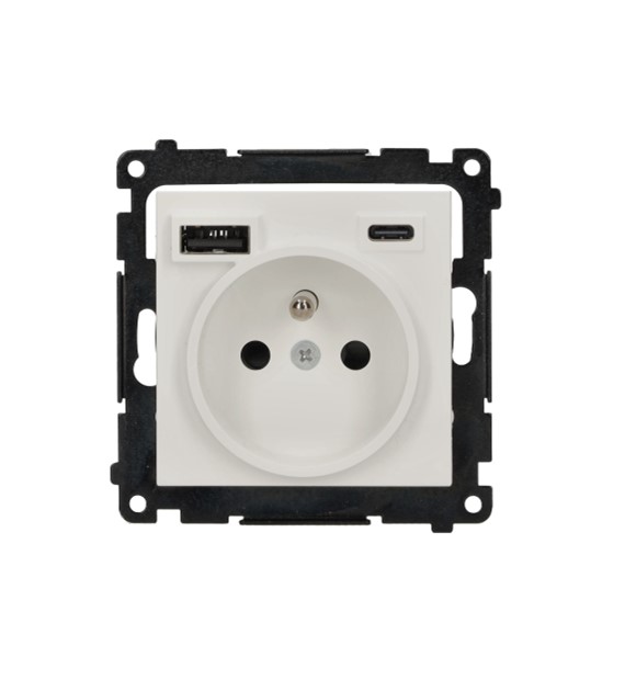 SIMON 55 BIAŁY TGZ1ZUSB2CA.01/111 gniazdo z2xUSB