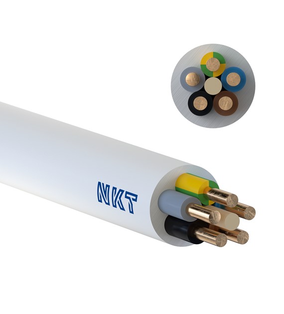 NKT przewód YDYżo 450/750V 5x4 biały15m