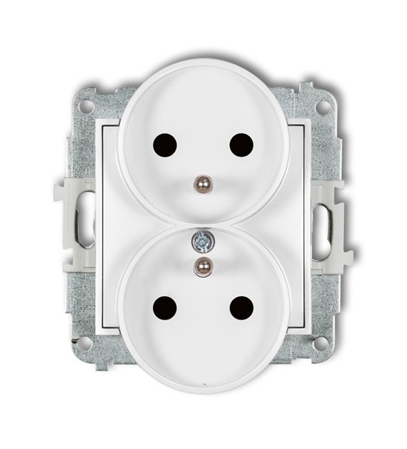 KARLIK MINI BIAŁY MAT 25MGPR-2z gniazdo x2 z/u