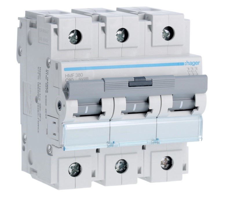 HAGER HMF380 wyłącznik nadprądowy 3P C80A 10kA AC