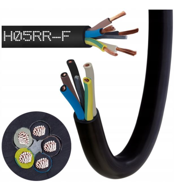 ELEKTROKABEL przewód OW 5x4 H05RR-F 200m