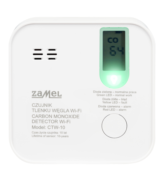ZAMEL GARDI CTW-10 czujnik tlenku węgla Wi-Fi TUYA