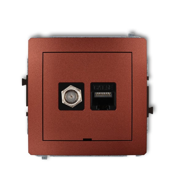 KARLIK DECO BRĄZ 9DGFKBO-1 1x gn.ant. F+1xRJ45 bpo