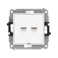 KARLIK MINI BIAŁY MGKBO-2 gniazdo RJ45 x2 bez p/o