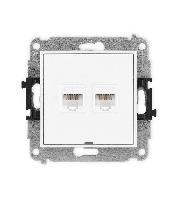 KARLIK MINI BIAŁY MGKBO-2 gniazdo RJ45 x2 bez p/o