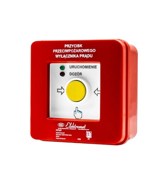ELEKTROMET PPWP-1 B NC-NO przycisk ppoż n/t