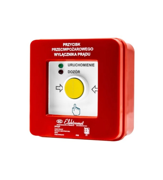 ELEKTROMET PPWP-1 B NC-NO przycisk ppoż n/t