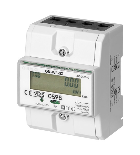 ORNO OR-WE-531 licznik energii 3F 80A 3-moduły MID