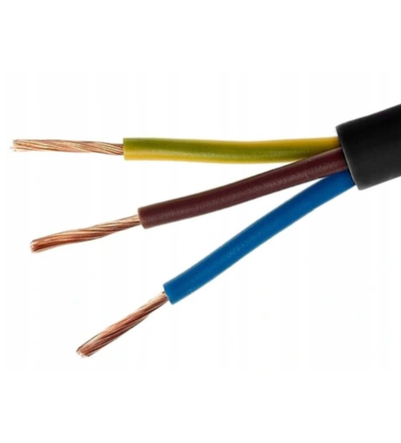 ELEKTROKABEL przewód OWY 3x2.5 czarny H05VV-F 100m
