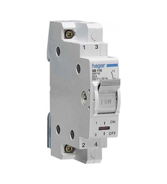 HAGER SB116 rozłącznik izolacyjny 1P 16A 250V AC