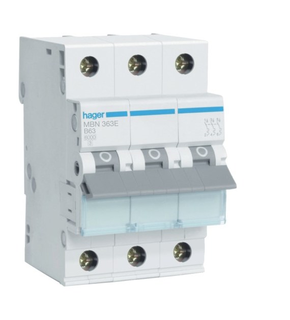 HAGER MBN363E wyłącznik nadprądowy 3P B63A 6kA AC