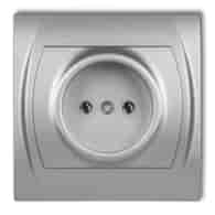 KARLIK LOGO SREBRNY 7LGP-1 gniazdo x1 b/u