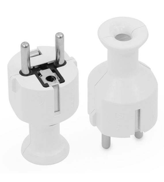 PLASTROL WT-40 wtyczka prosta rozbieralna BIAŁY