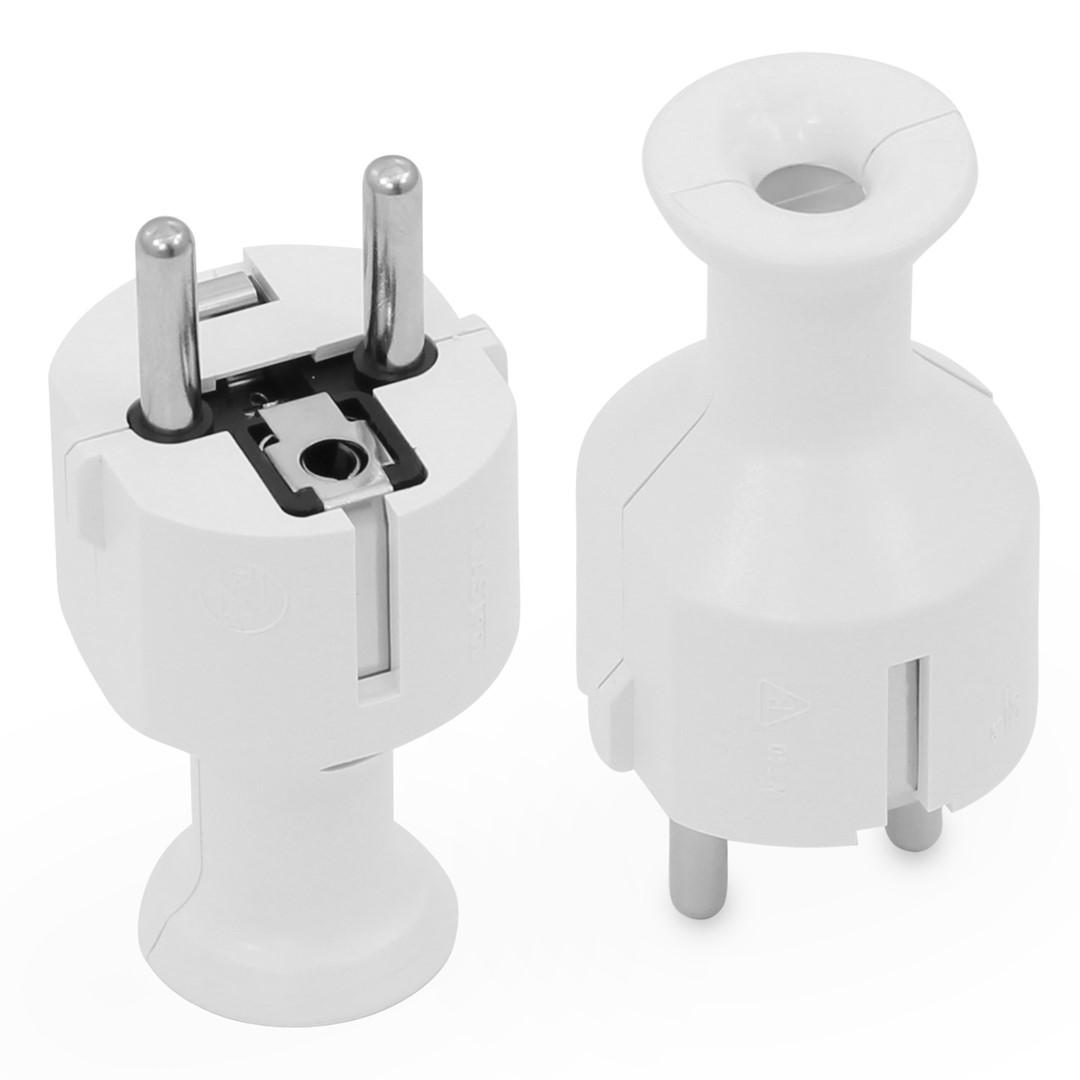 PLASTROL WT-40 wtyczka prosta rozbieralna BIAŁY